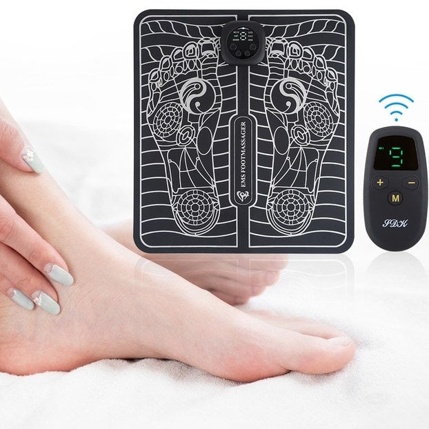 EMS fodmåtte med controller, muskelstimulation, fodmassage, blodcirkulation, smertelindring - FeetMat™