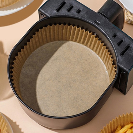 Sæt med 50 silikonebelagte papirforme til airfryer - CleanFry™