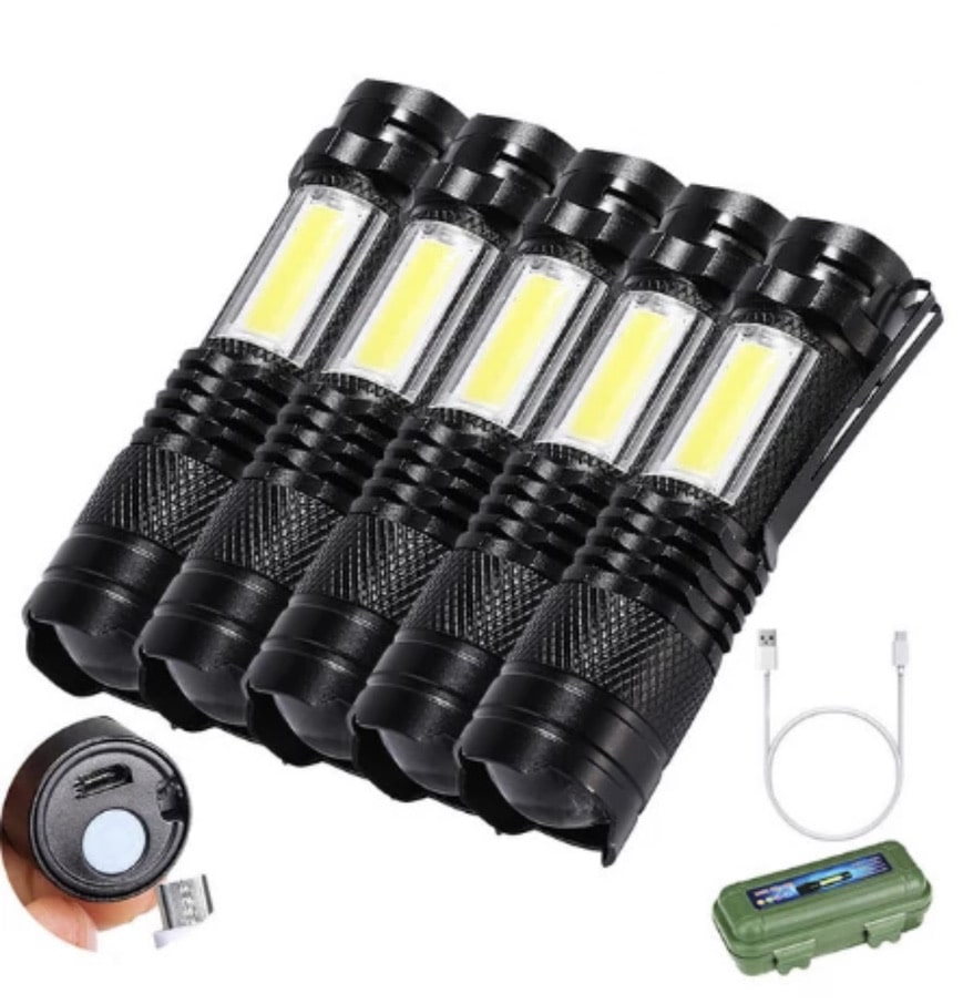 Bærbar genopladelig lommelygte med 3 lysindstillinger – LightCamp™