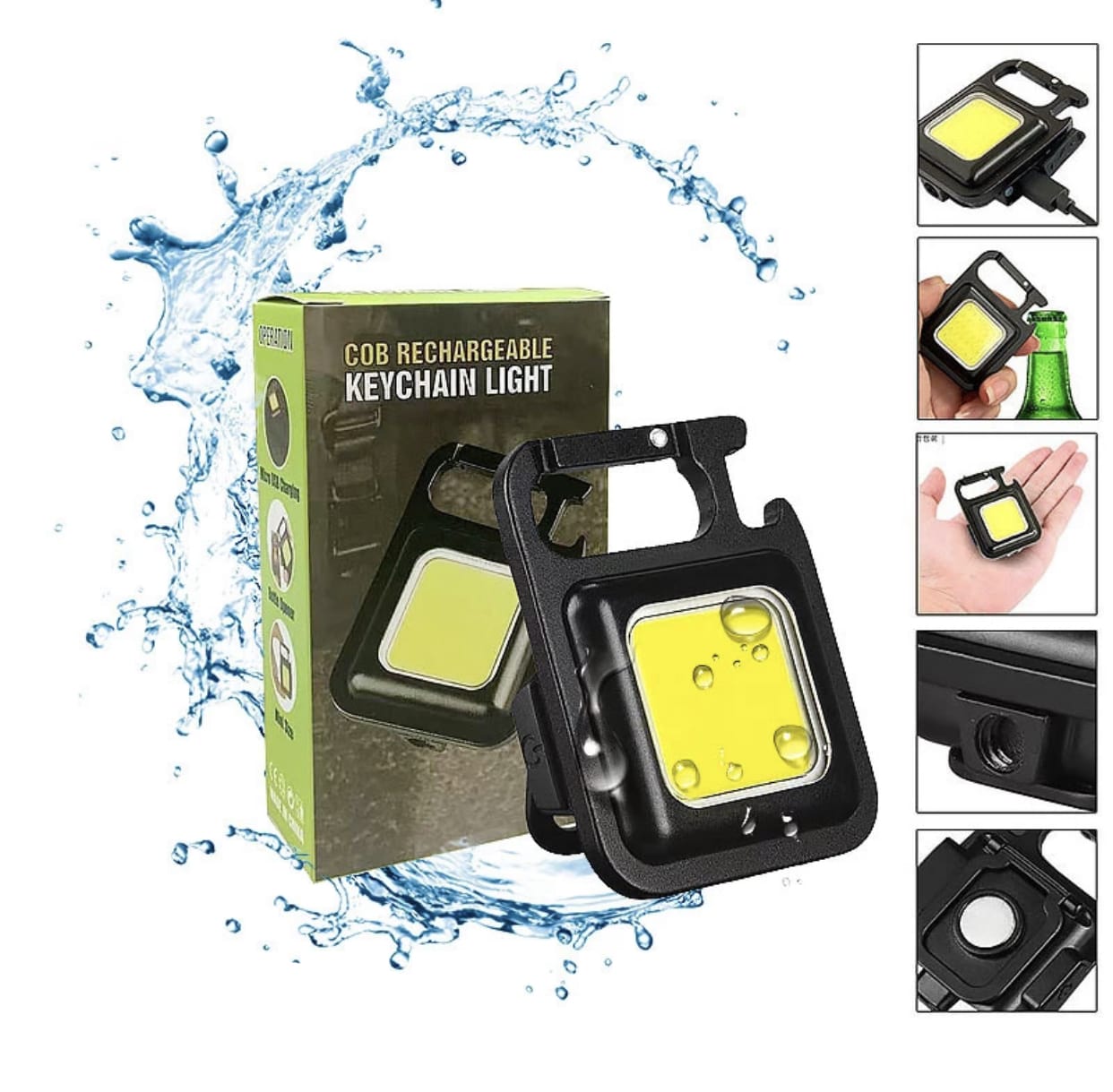 Mini LED-nøglering, USB-opladbar, proptrækker, lommelygte til udendørs - CorkscrewLamp™