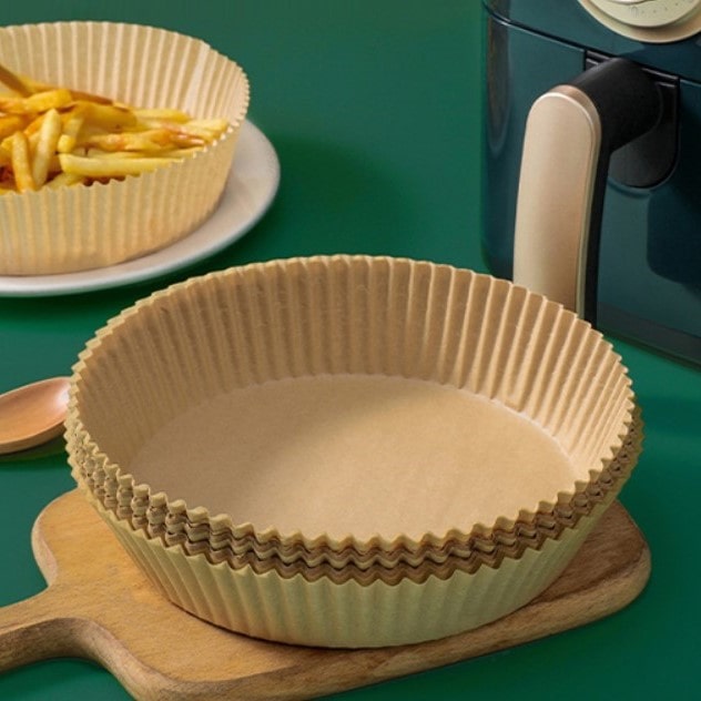 Sæt med 50 silikonebelagte papirforme til airfryer - CleanFry™