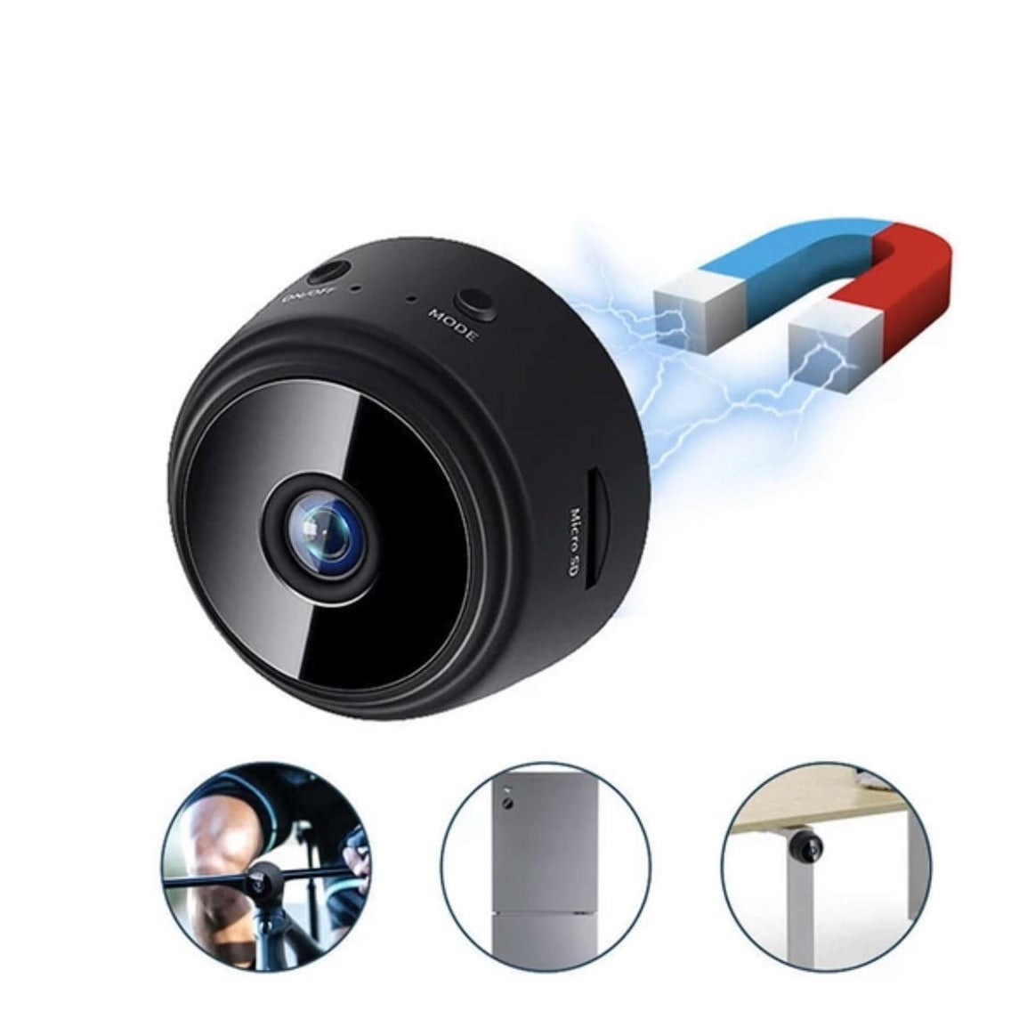 Mini HD WiFi-kamera med trådløs lydoptagelse og 360° overvågning - SikkerCam™