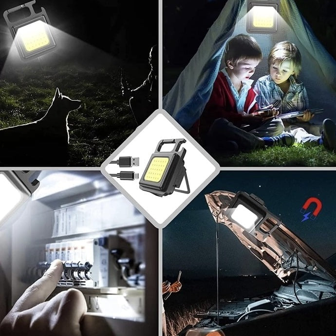 Mini LED-nøglering, USB-opladbar, proptrækker, lommelygte til udendørs - CorkscrewLamp™