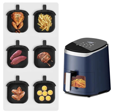 Oliefri frituregryde med synligt vindue og 4,5L/5L touchskærm - No-OilFryer™