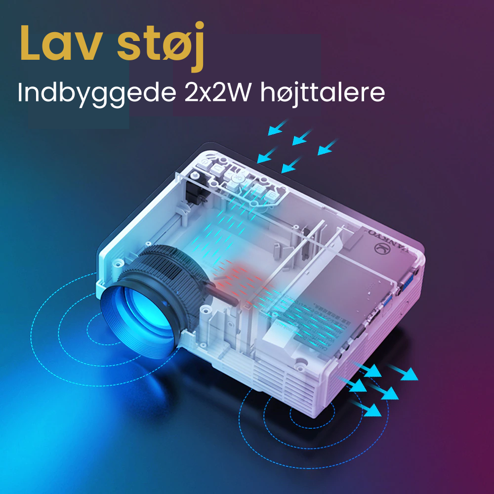 170 tommer 1920x1080P bærbar miniprojektor - NatifProd™