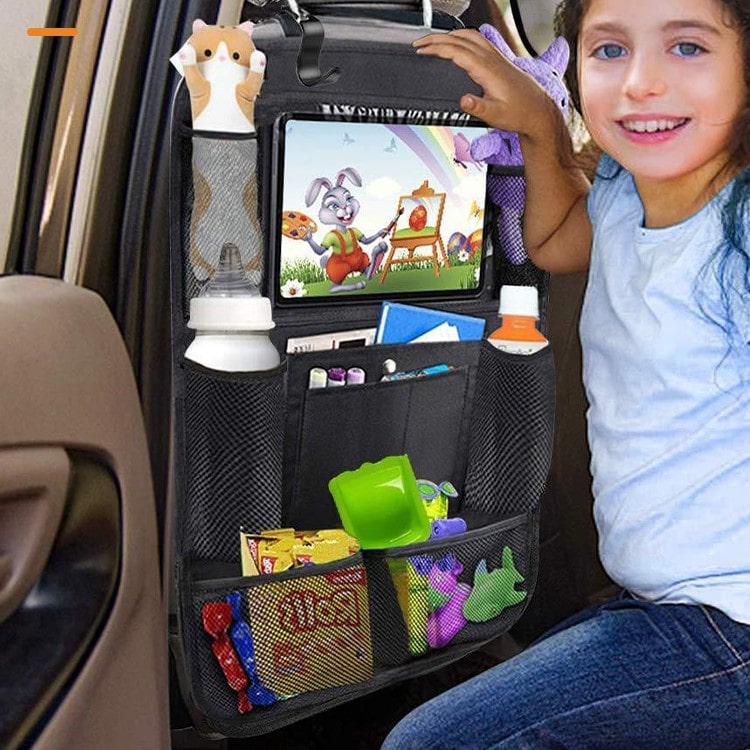 Bagsædeorganisator til bil med touchscreen-holder - DriveMate™