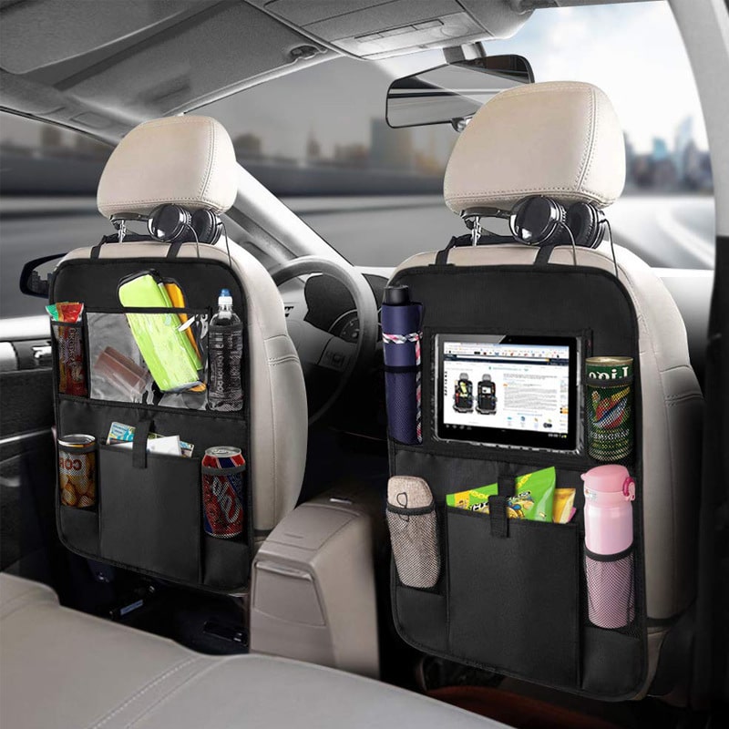 Bagsædeorganisator til bil med touchscreen-holder - DriveMate™