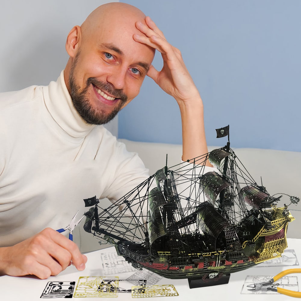 Kit de Construction en Métal 3D de Bateau Pirate - Black Pearl™