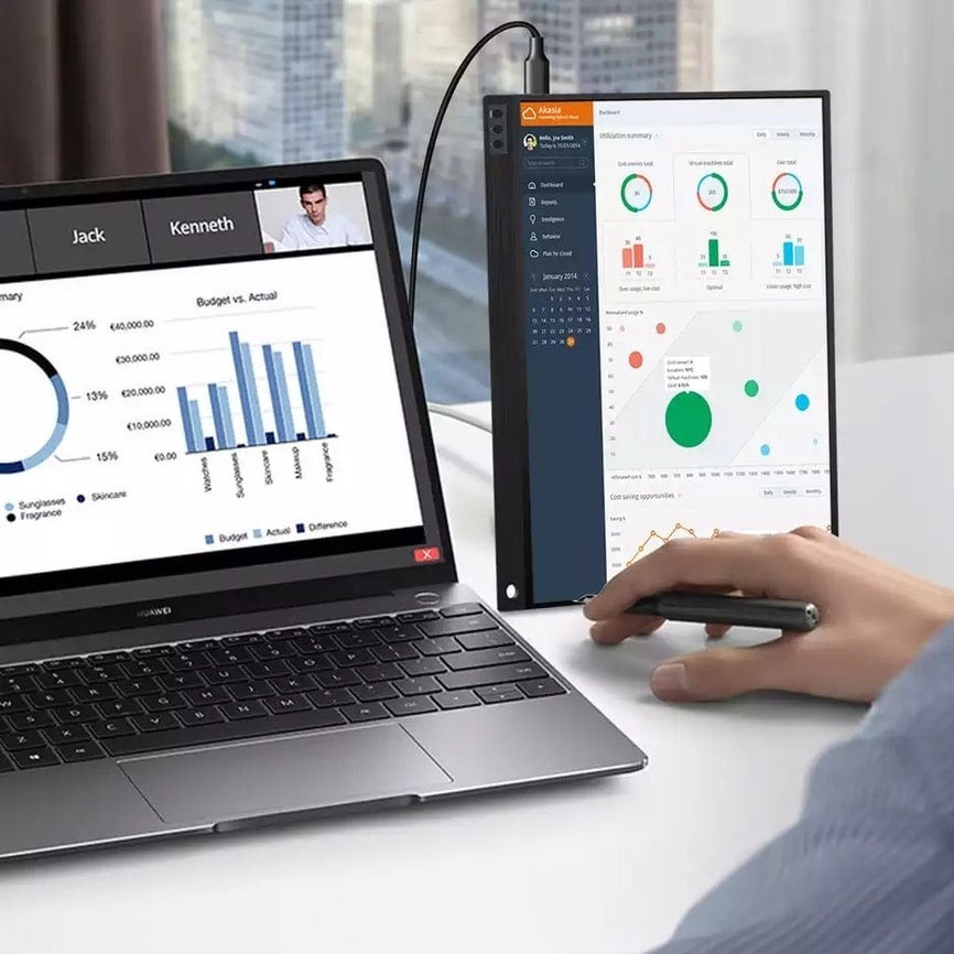 Bærbar LCD-skærm i fuld HD, HDMI- og USB-tilslutning - MonitorPro+™