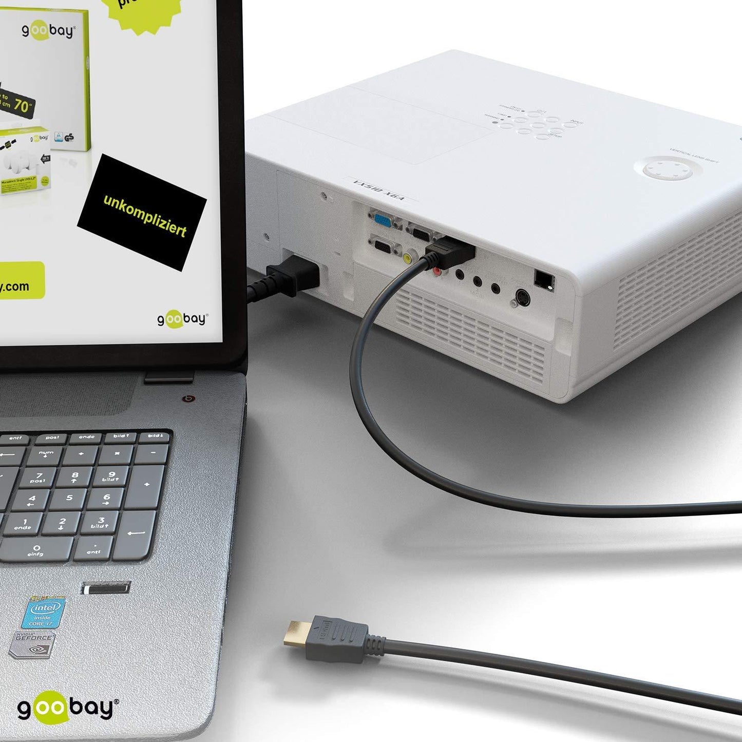 Câble HDMI 2.0 1m haute vitesse Ultra HD, supportant les formats 3D et avec canal de retour audio - Den danske butik