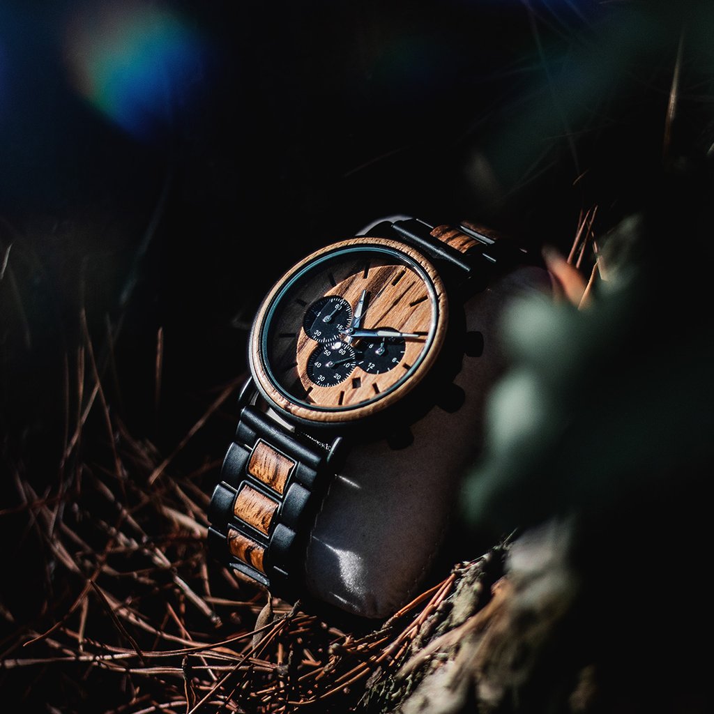 Montre mécanisme en bois noble - Robuste Aucaria - Den danske butik