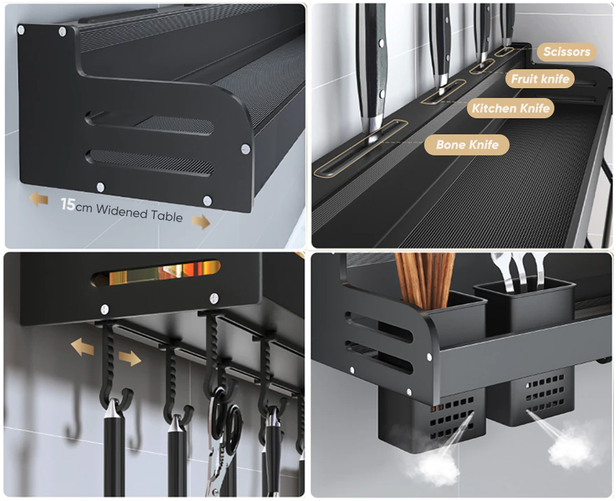 Etagère de rangement en aluminium de cuisine pour épices - Cooklean™ - Den danske butik