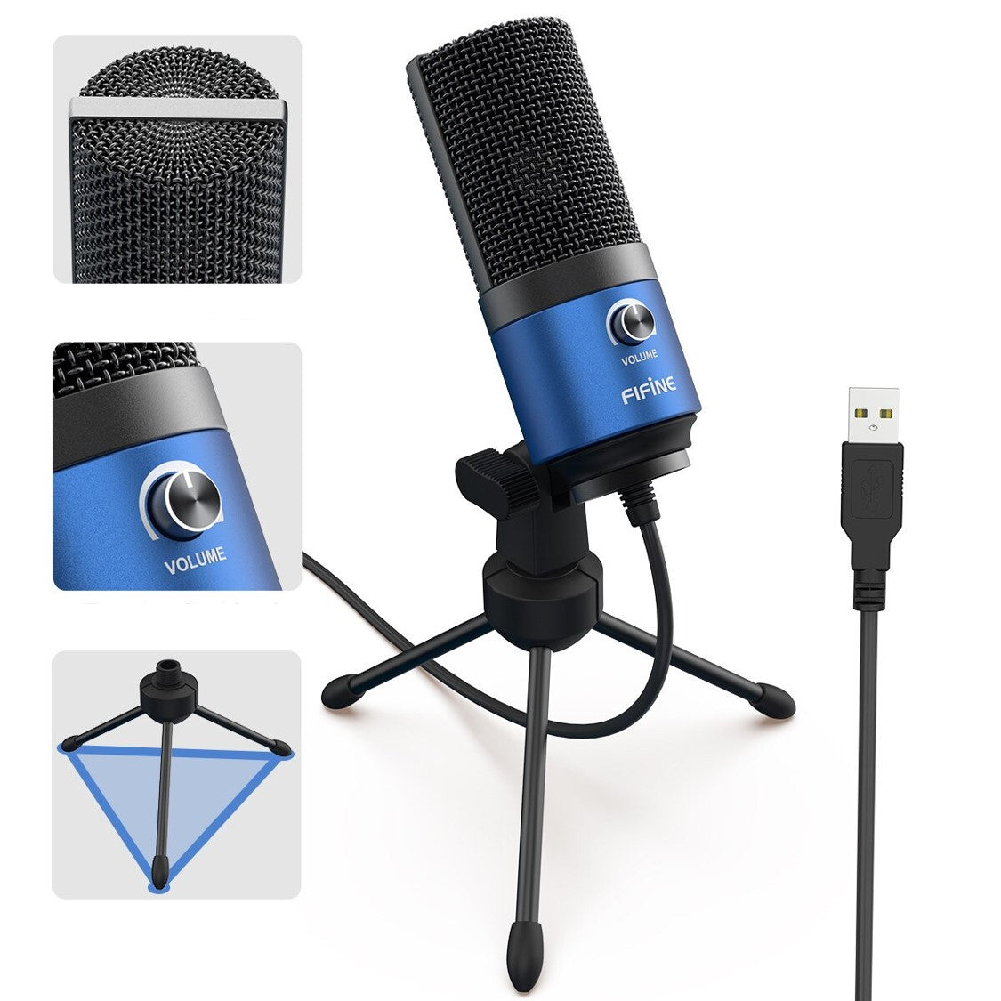 Microphone USB d'enregistrement à condensateur en métal - Fifine™ - Den danske butik