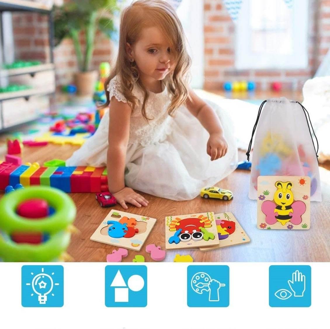 Puzzle 3D en Bois pour Enfant - Babyzzle™ - Den danske butik