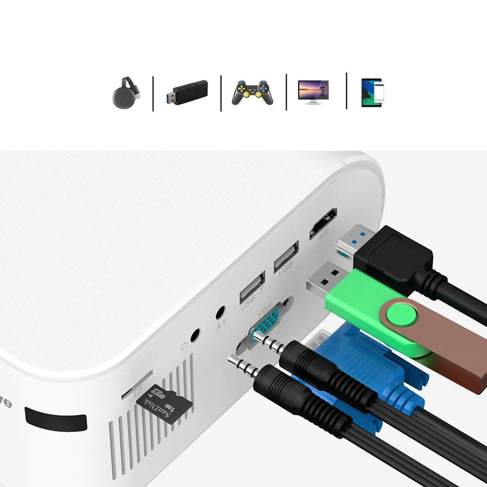 Mini vidéoprojecteur LED 1920*1080P compatible téléphone Android Iphone - CompactProd™ - Den danske butik