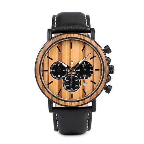 Montre mécanisme en bois noble - Robuste Aucaria - Den danske butik