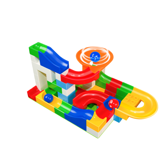 CIRCUIT DE COURSE DE BILLES À CONSTRUIRE (COMPATIBLE LEGO ET DUPLO) - MARBLY RUN™ - Den danske butik