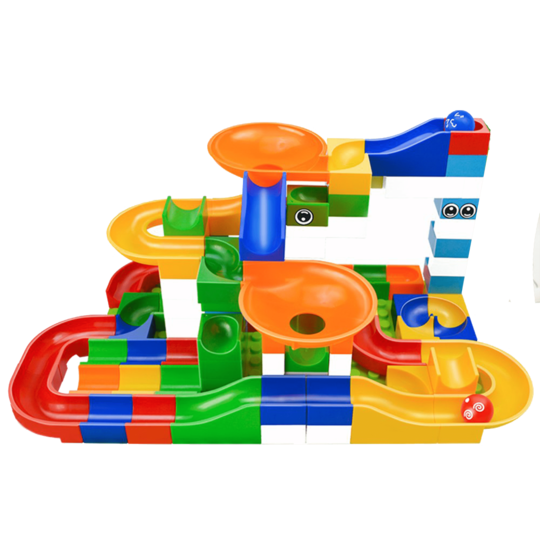 CIRCUIT DE COURSE DE BILLES À CONSTRUIRE (COMPATIBLE LEGO ET DUPLO) - MARBLY RUN™ - Den danske butik