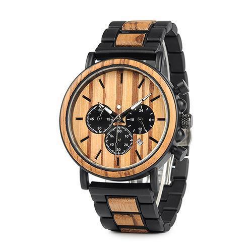 Montre mécanisme en bois noble - Robuste Aucaria - Den danske butik