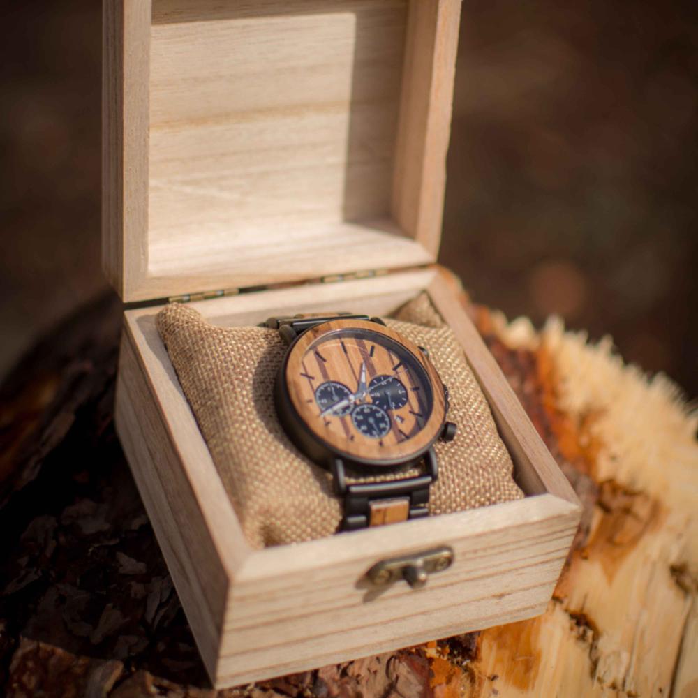 Montre mécanisme en bois noble - Robuste Aucaria - Den danske butik