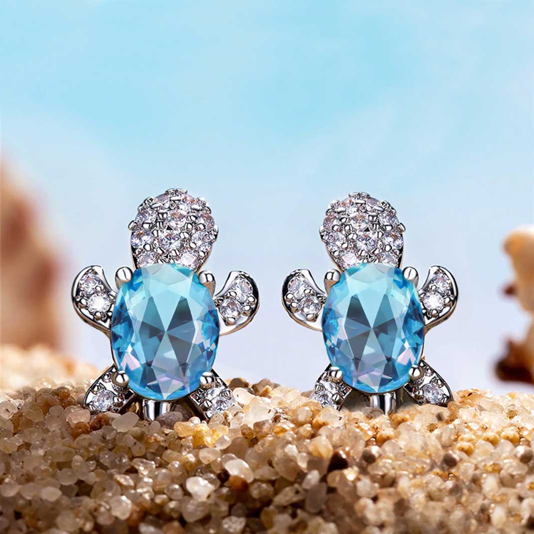 Boucles d'oreilles Tortue en cristal - Den danske butik