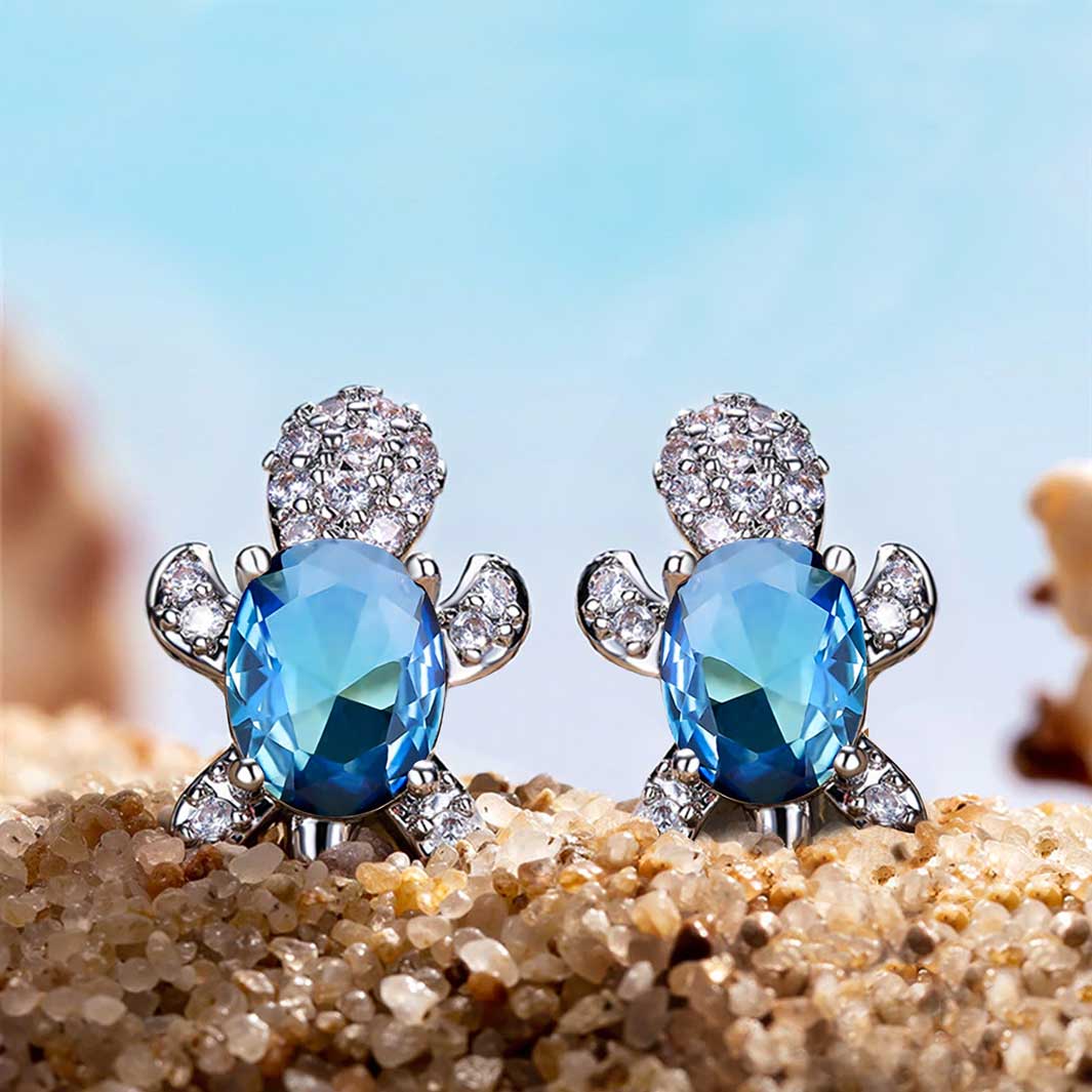 Boucles d'oreilles Tortue en cristal - Den danske butik