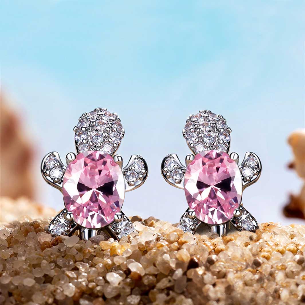 Boucles d'oreilles Tortue en cristal - Den danske butik