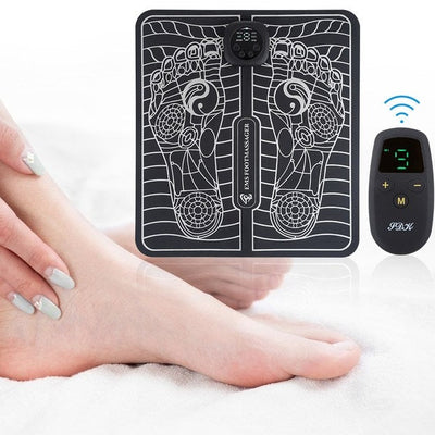 EMS fodmåtte med controller, muskelstimulation, fodmassage, blodcirkulation, smertelindring - FeetMat™