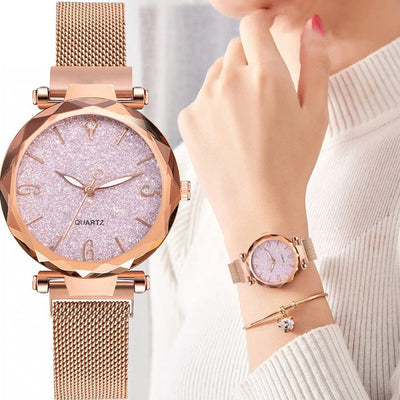 StyleWatch™: Luksus Quartz Ur til Kvinder, Rose-Guld Mesh