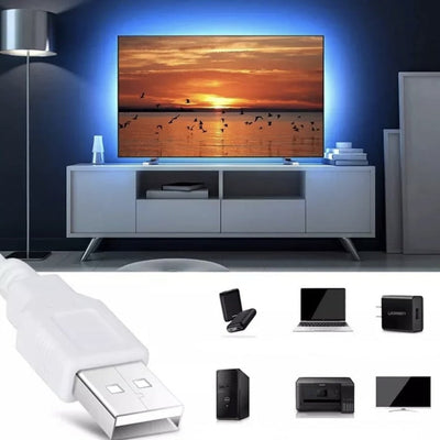 RGB LED-bånd med USB, kompatibelt med TV (24"-60"), spejle, PC - ColorBandRGB™