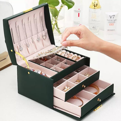 Elegant smykkeskrin med opbevaring til halskæder, ringe og øreringe - Ornabox™