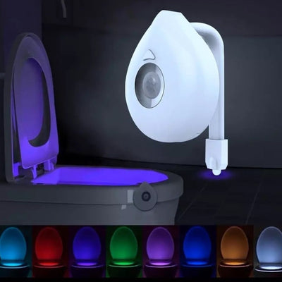 Vandtæt LED-lampe med PIR-bevægelsessensor, baggrundsbelysning til toiletskål, 8 farver - ToiletLight™