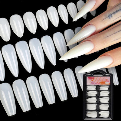 Naturlige Kunstige Negle til Påsætning - Strass On™