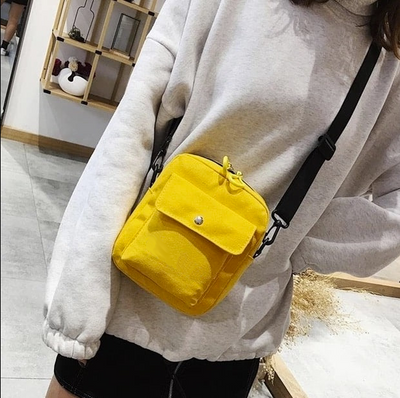 YeloBag™ Lille Firkantet Håndtaske i Koreansk Stil med Trykte Bogstaver