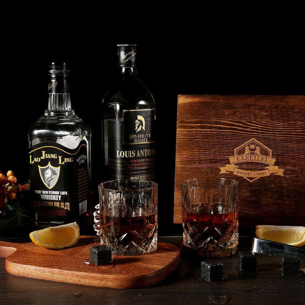Genanvendeligt sæt Whiskey Stones - WhiskyRocks™ - Den danske butik