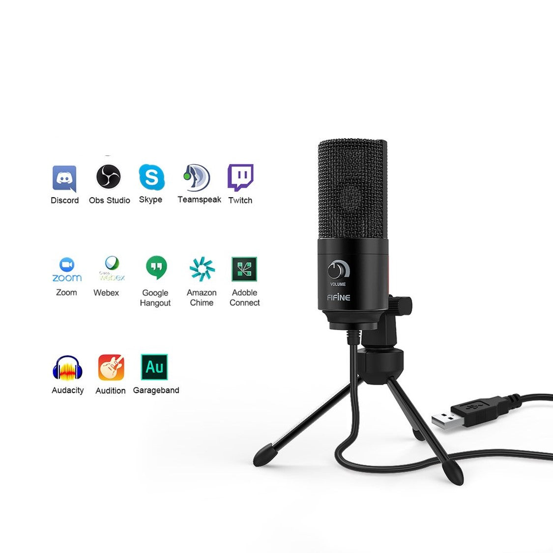 Microphone USB d'enregistrement à condensateur en métal - Fifine™ - Den danske butik