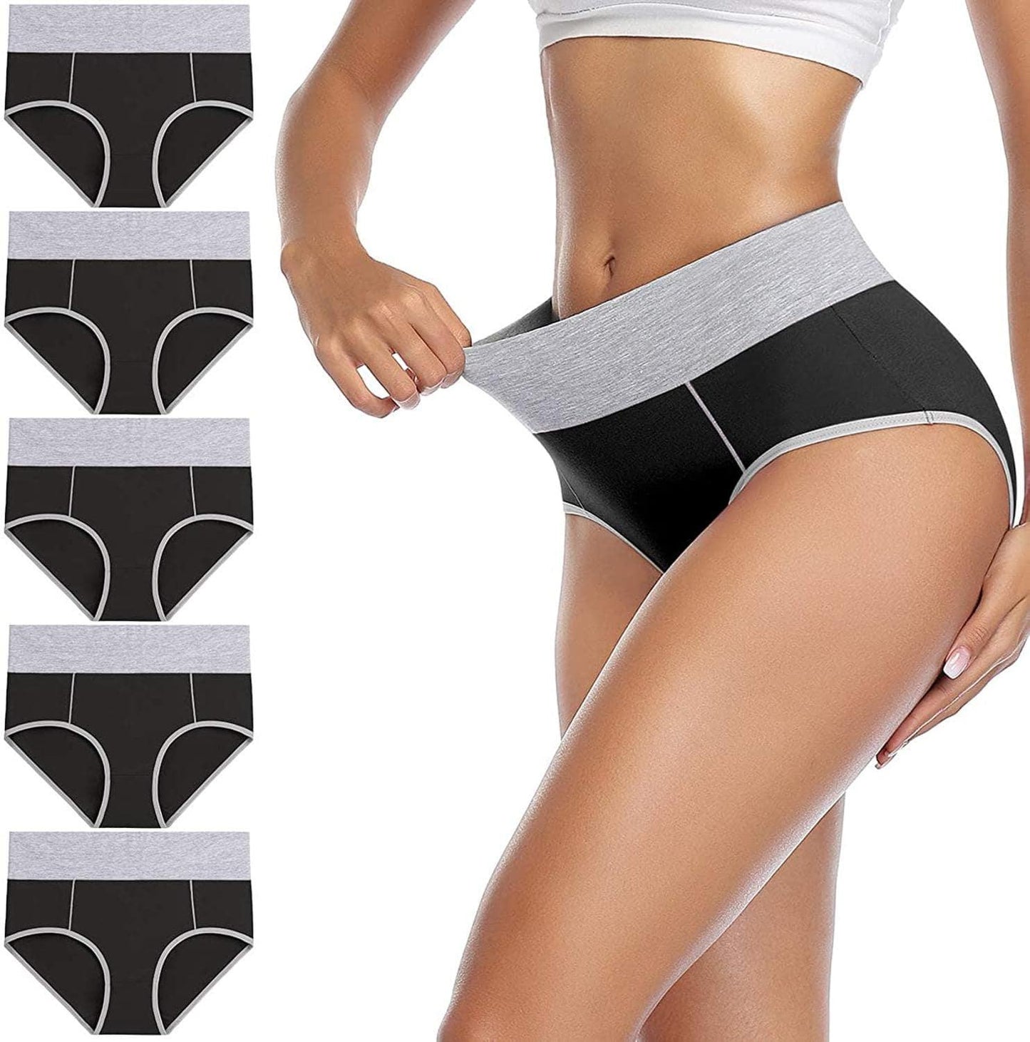 Culotte Taille Haute en Coton pour Femmes LOT DE 5 - Glade™ - Den danske butik