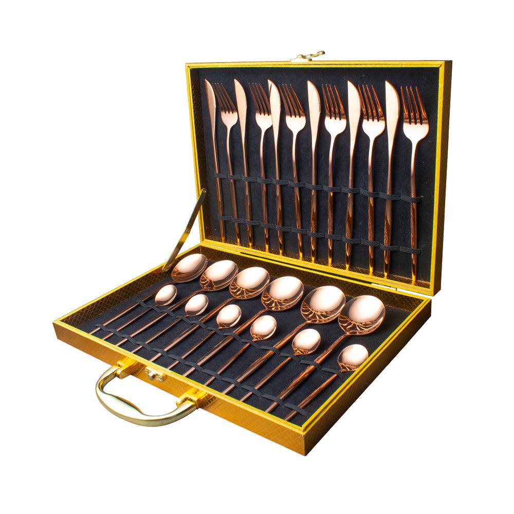 24 Couverts de Luxe en acier inoxydable or - InLuxe™ - Den danske butik