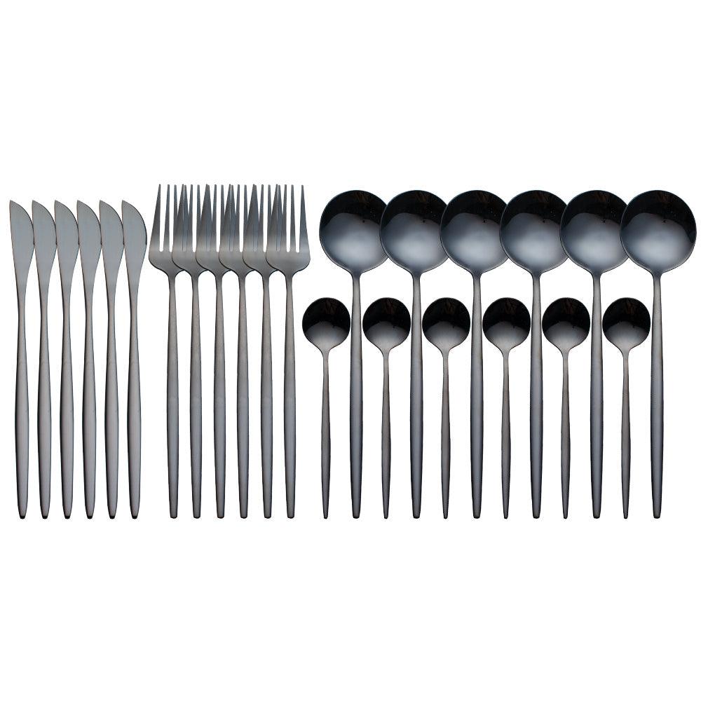 24 Couverts de Luxe en acier inoxydable or - InLuxe™ - Den danske butik