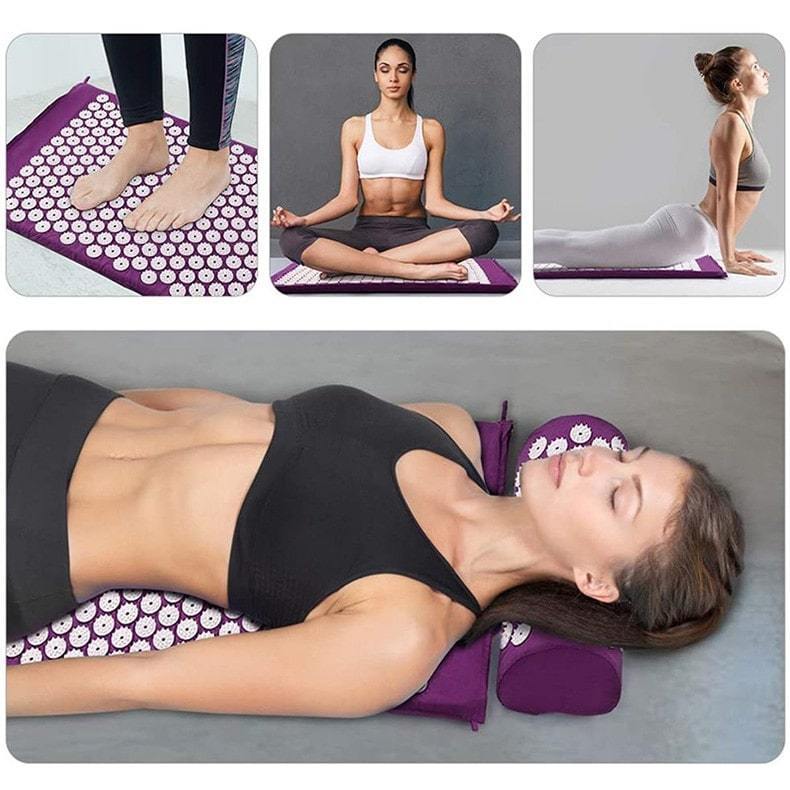 Tapis d'acupression champs de fleurs lotus contre le stress et douleur dorsale - Acumat™ - Den danske butik