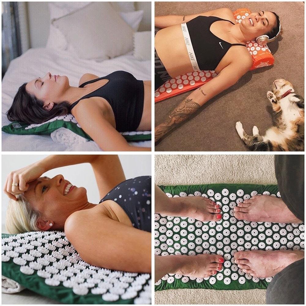 Tapis d'acupression champs de fleurs lotus contre le stress et douleur dorsale - Acumat™ - Den danske butik